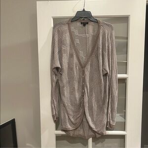 H by Halston Brown Striped Cardigan